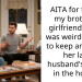 AITA for telling my brother’s girlfriend that it was weird for her to keep an urn of her late husband’s ashes in the house?
