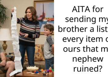 AITA for sending my brother a list of every item of ours that my nephew ruined?