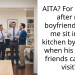 AITA? For leaving after my boyfriend made me sit in the kitchen by myself when his doctor friends came to visit?.