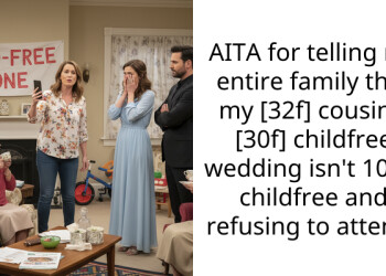 AITA for telling my entire family that my [32f] cousin’s [30f] childfree wedding isn’t 100% childfree and refusing to attend?