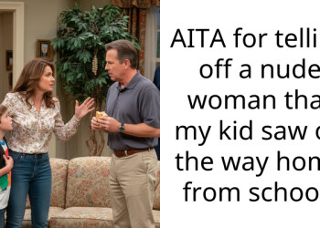 AITA for telling off a nude woman that my kid saw on the way home from school?