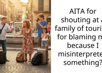 AITA for shouting at a family of tourists for blaming me because I misinterpreted something?