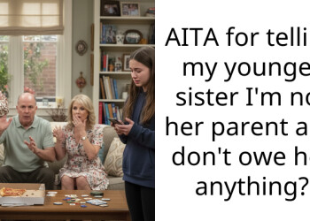 AITA for telling my younger sister I’m not her parent and don’t owe her anything?