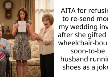 AITA for refusing to re-send mom my wedding invite after she gifted my wheelchair-bound, soon-to-be husband running shoes as a joke?