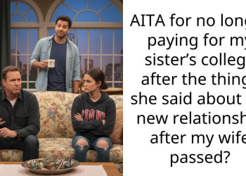 AITA for no longer paying for my sister’s college after the things she said about my new relationship after my wife pa*sed?