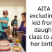 AITA for excluding one kid from my daughter’s cla*s to attend her birthday?