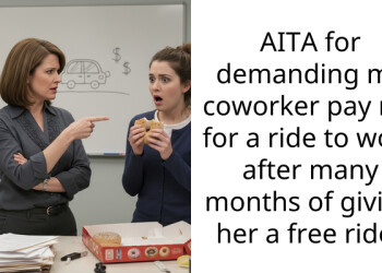 AITA for demanding my coworker pay me for a ride to work after many months of giving her a free ride?