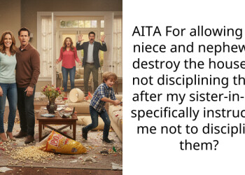 AITA For allowing my niece and nephew to destroy the house by not disciplining them after my sister-in-law specifically instructed me not to discipline them?