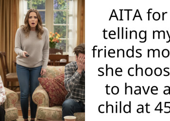 AITA for telling my friends mom she choose to have a child at 45?