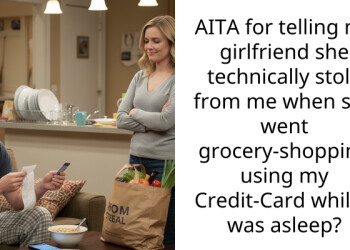 Boyfriend Gets Upset Over Her Girlfriend Using His Credit Card To Buy Him Breakfast And Groceries Without Permission