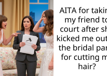 AITA for taking my friend to court after she kicked me out of the bridal party for cutting my hair?