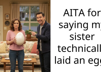AITA for saying my sister technically laid an egg?