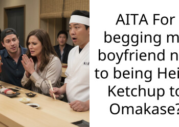 AITA For begging my boyfriend not to being Heinz Ketchup to Omakase?
