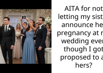 AITA for not letting my sister announce her pregnancy at my wedding even though I got proposed to at hers?