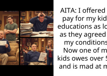 AITA: I offered to pay for my kids’ educations as long as they agreed to my conditions. Now one of my kids owes over 50k and is mad at me.