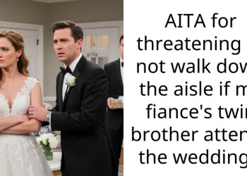 AITA for threatening to not walk down the aisle if my fiance’s twin brother attends the wedding ?