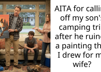 Father Cancels Son’s Camping Trip After Destroying The Painting He Made For His New Wife