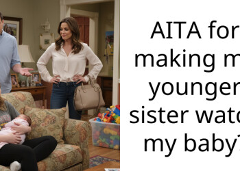 AITA for making my younger sister watch my baby?