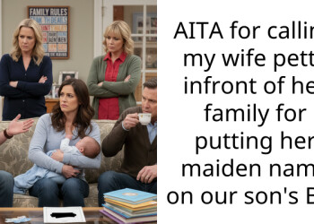 Man Calls Out His Wife In Front Of Her Family For Being Petty And Putting Her Maiden Name On Their Son’s Birth Certificate, And Now He Asks If He Went Too Far