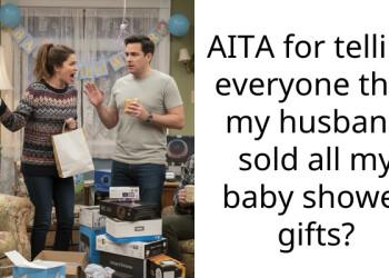 AITA for telling everyone that my husband sold all my baby shower gifts?