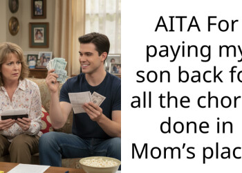 AITA For paying my son back for all the ch**es done in Mom’s place?