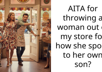 AITA for throwing a woman out of my store for how she spoke to her own son?