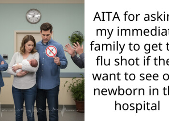 AITA for asking my immediate family to get the flu shot if they want to see our newborn in the hospital