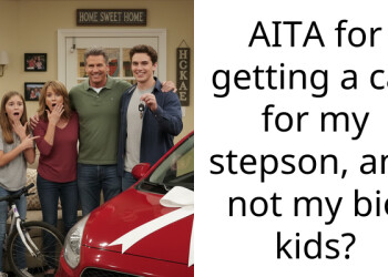 AITA for getting a car for my stepson, and not my bio kids?