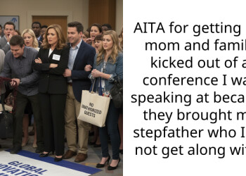 AITA for getting my mom and family kicked out of a conference I was speaking at because they brought my stepfather who I do not get along with?