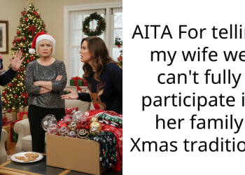 AITA For telling my wife we can’t fully participate in her family Xmas traditions