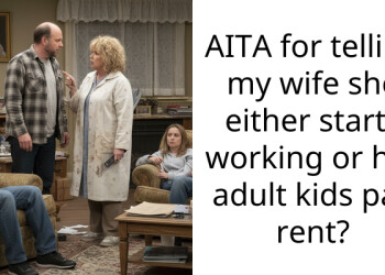 AITA for telling my wife she either starts working or her adult kids pay rent?