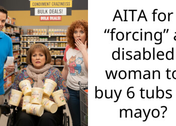 AITA for “forcing” a disabled woman to buy 6 tubs of mayo?