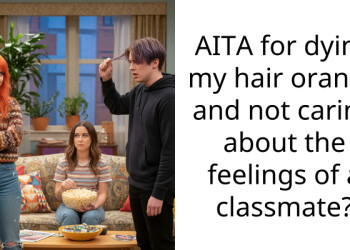 AITA for dying my hair orange and not caring about the feelings of a cla*smate?