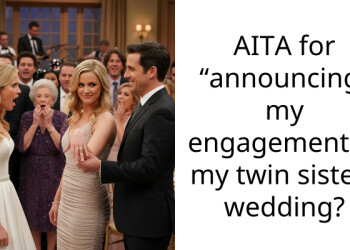 AITA for “announcing” my engagement at my twin sisters wedding?