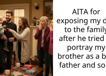 AITA for exposing my dad to the family after he tried to portray my brother as a bad father and son?