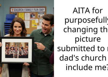 AITA for purposefully changing the picture submitted to my dad’s church to include me?