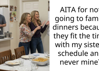 AITA for not going to family dinners because they fit the time with my sisters schedule and never mine?
