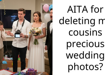 AITA for deleting my cousins precious wedding photos?
