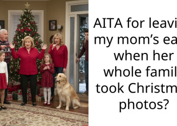 AITA for leaving my mom’s early when her whole family took Christmas photos?