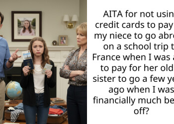 AITA for not using credit cards to pay for my niece to go abroad on a school trip to France when I was able to pay for her older sister to go a few years ago when I was financially much better off?