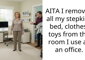 AITA I removed all my stepkids bed, clothes, toys from the room I use as an office.