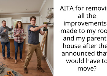 AITA for removing all the improvements I made to my room and my parents’ house after they announced that I would have to move?