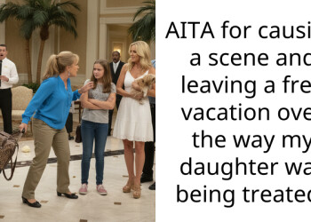 AITA for causing a scene and leaving a free vacation over the way my daughter was being treated?