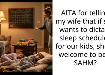 AITA for telling my wife that if she wants to dictate sleep schedules for our kids, she is welcome to be a SAHM?