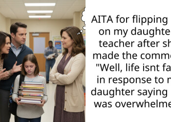 AITA for flipping out on my daughters teacher after she made the comment “Well, life isnt fair” in response to my daughter saying she was overwhelmed?
