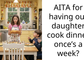 AITA for having our daughter cook dinner once’s a week?