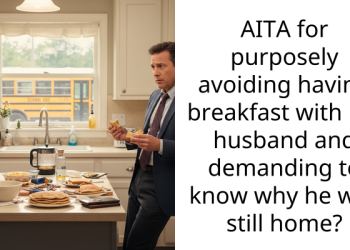 AITA for purposely avoiding having breakfast with my husband and demanding to know why he was still home?