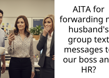 AITA for forwarding my husband’s group text messages to our boss and HR?