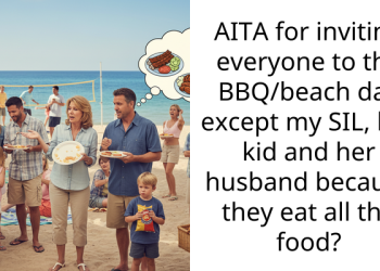 AITA for inviting everyone to the BBQ/beach day except my SIL, her kid and her husband because they eat all the food?