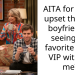 AITA for being upset that my boyfriend is seeing my favorite artist VIP without me?